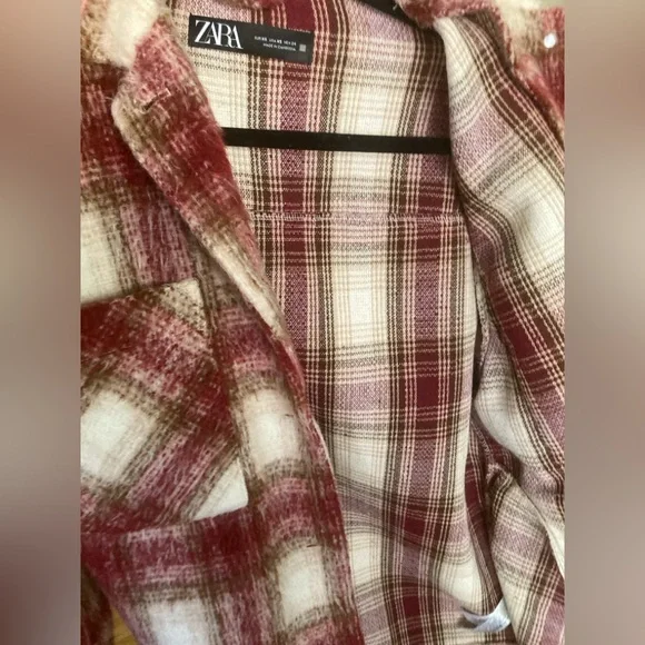 Zara Oversized Plaid Fuzzy Shacket Size XS - Picture 13 of 14